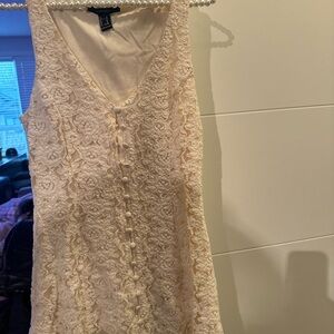 H&M Cream Lace Sleeveless Dress